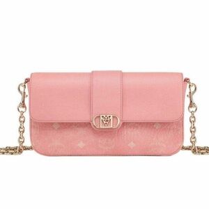MCM Mode Travia Blossom Pink Leather Shoulder Bag